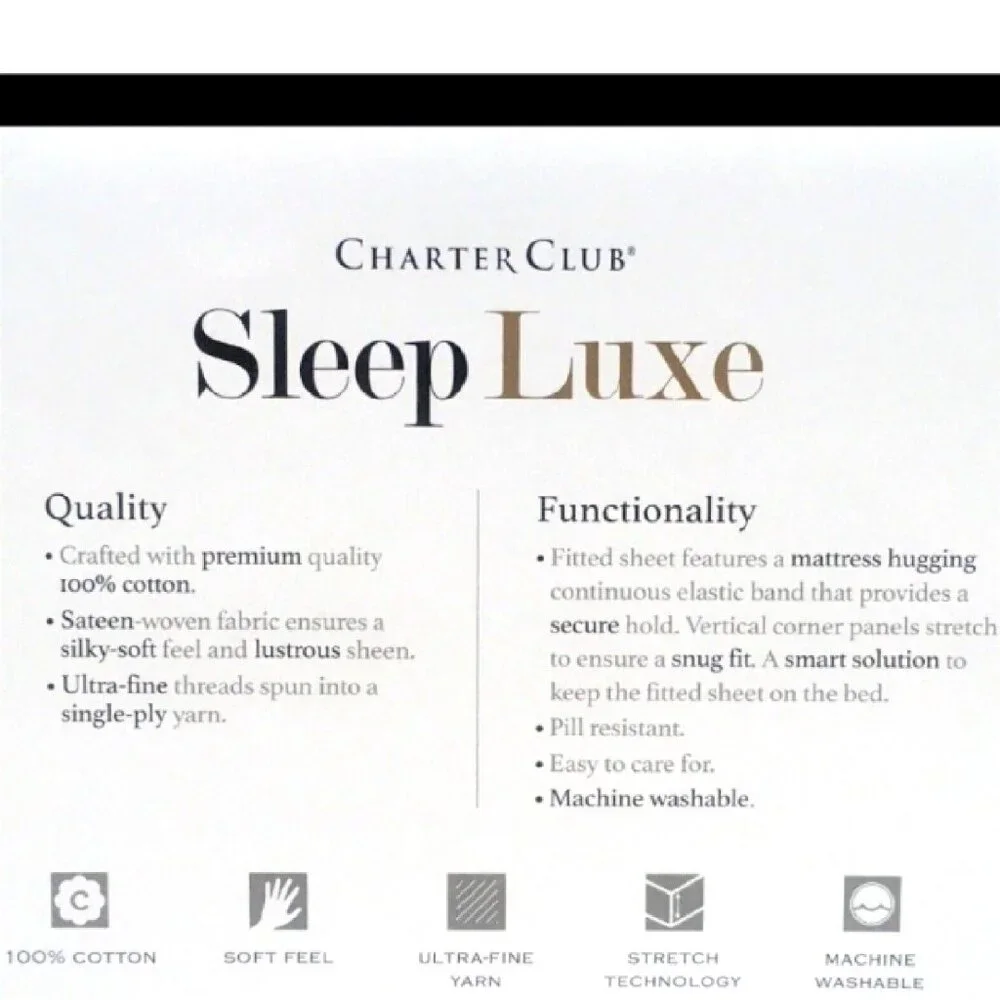new Charter Club Sleep Luxe 800 TC Cotton CAL KING Sheet Set BLUE PAISLEY PRINT